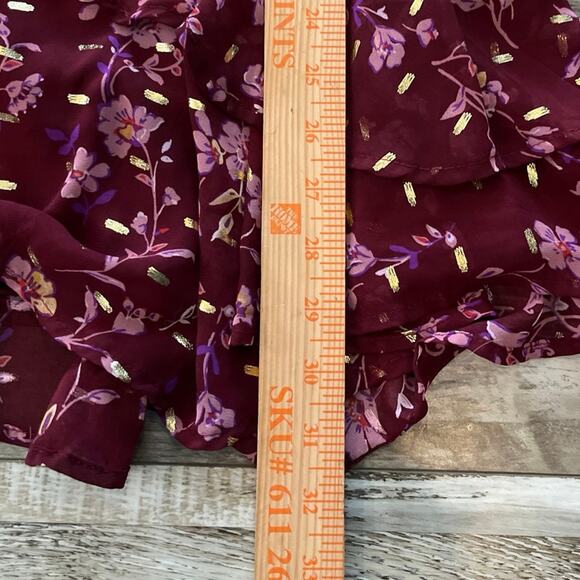 Altar’d State Lissa Faux Wrap Floral Mini Dress Small Fairycore Flowy Babydoll - Picture 14 of 14